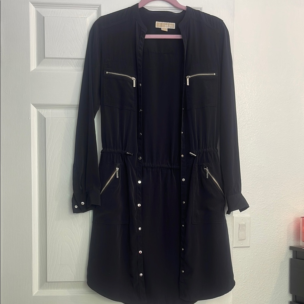 MICHAEL Michael Kors Blue Long Sleeve Shirt Dress